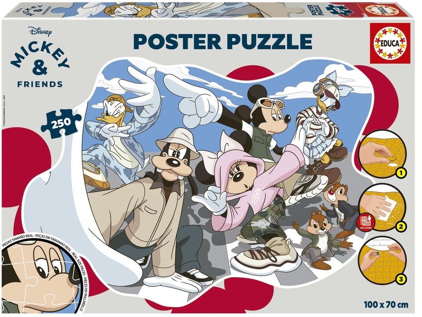 MICKEY &amp;FRIENDS PUZZLE POSTER 250 PIEZAS 100X70CM