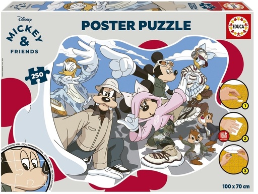 MICKEY &amp;FRIENDS PUZZLE POSTER 250 PIEZAS 100X70CM