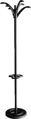 [100340711] Flora perchero De pie 6 Colgador(es) Negro