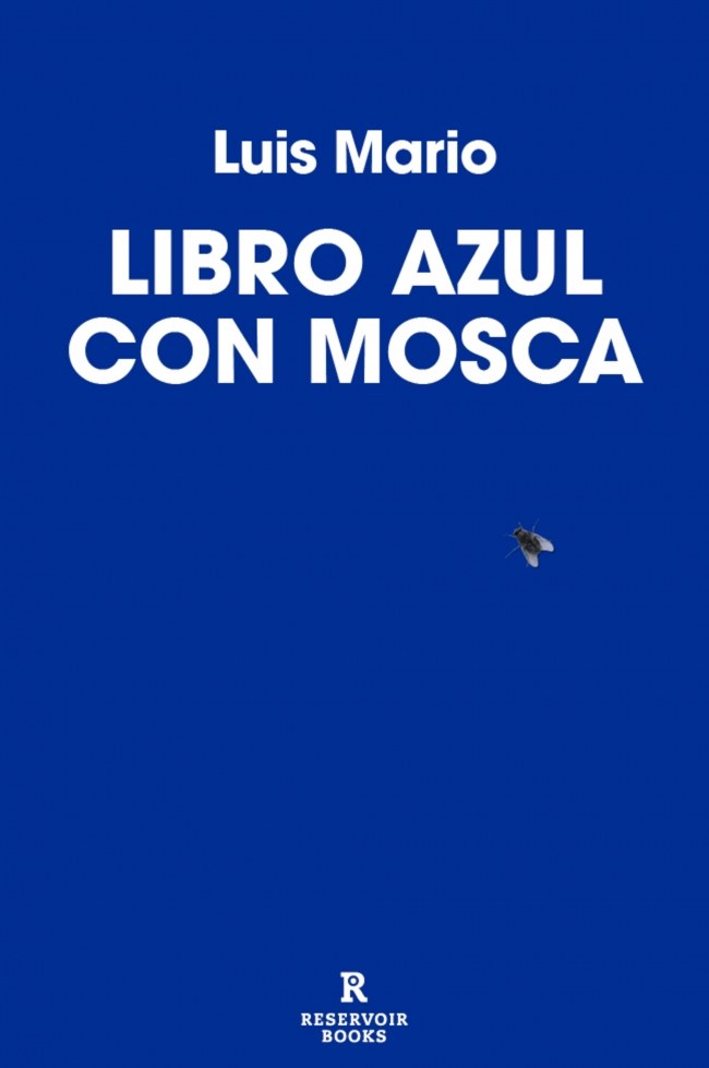 Libro azul con mosca