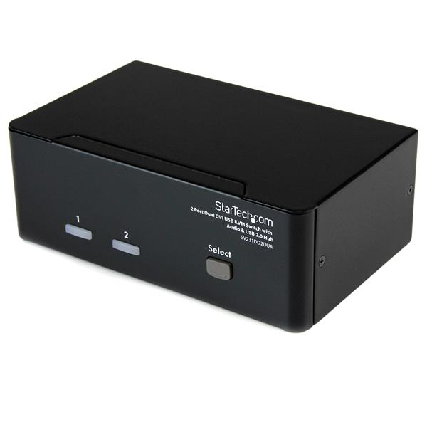 [SV231DD2DUA] Conmutador Switch KVM de 2 Puertos Doble Monitor DVI Audio 4 Puertos USB 1920x1200