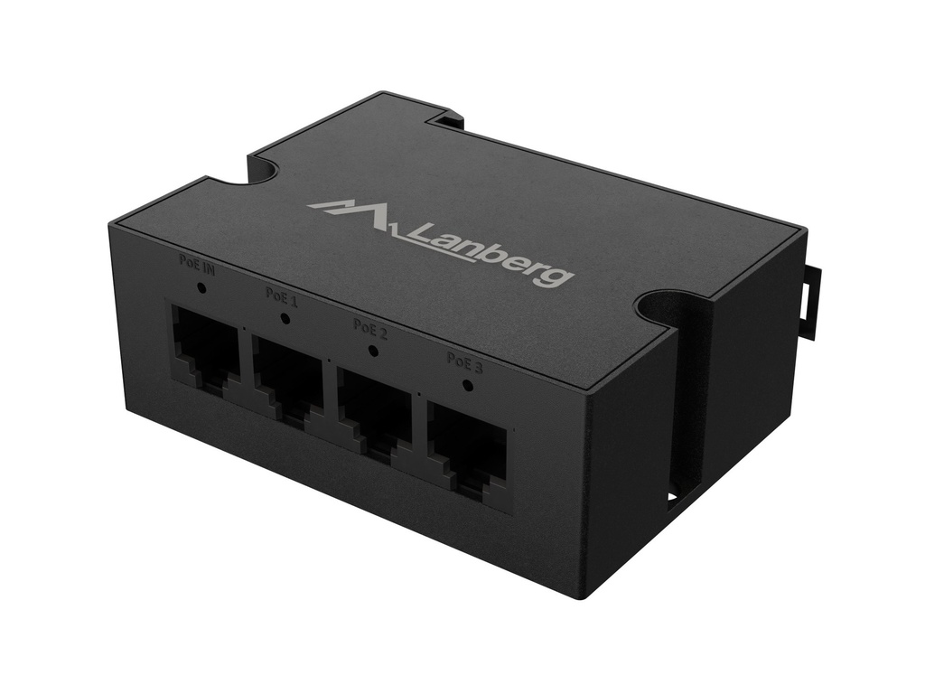 DIN-FE4-AT-30W adaptador e inyector de PoE Ethernet rápido