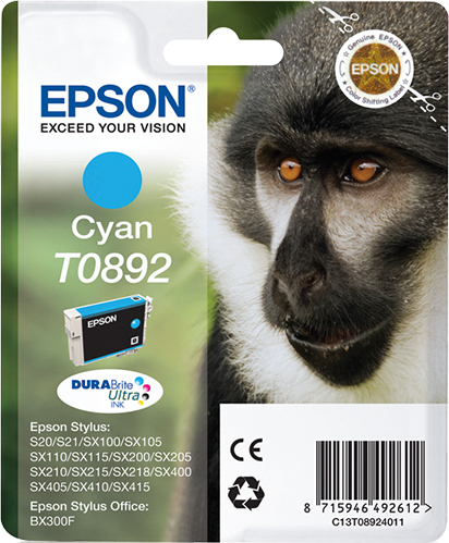 Monkey Tinta cian T0892 DURABrite Ultra Mono