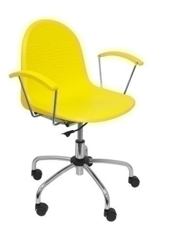 [320GAM] SILLA PIQUERAS VES GIRATORIA PVC AMARILL