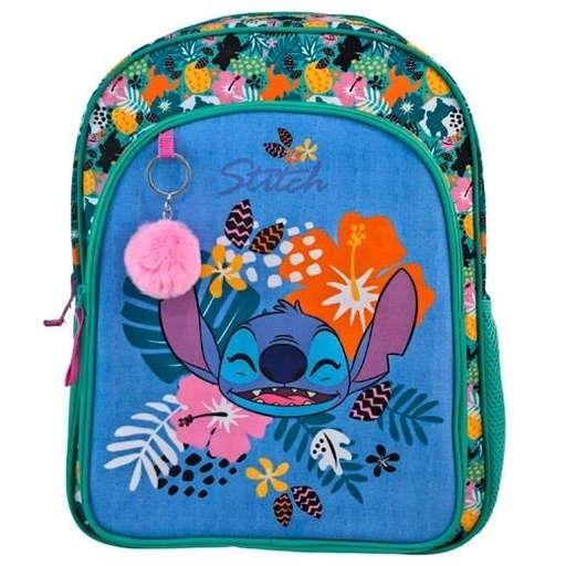 [T434-1068] TOYBAGS MOCHILA PRIMARIA STITCH TROPICAL DOBLE COMPARTIMENTO 44X30X20CM ADAPTABLE A CARRO