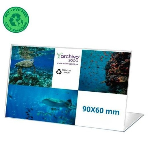 [81017V CS TP] ARCHIVO 2000 EXPOSITOR DE SOBREMESA L FLEXIBLE 90X60MM HORIZONTAL PET 100% RECICLABLE