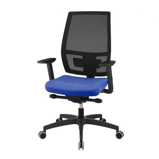 [MAA/BRF/EB] UNISIT SILLA MELANIA GIRATORIA SINCRO CON TRASNLAP REPOSABRAZOS AJUSTABLES RESPALDO MALLA NEGRO Y ASIENTO ACOLCHADO AZUL