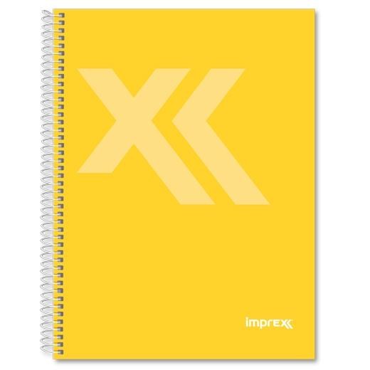 [IMP0110] IMPREX CUADERNO ESPIRAL TAPA FORRADA FOLIO 80H 90GR 4X4 AMARILLO - Pack de 4 unidades