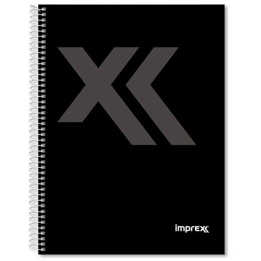 [IMP0112] IMPREX CUADERNO ESPIRAL TAPA FORRADA FOLIO 80H 90GR 4X4 NEGRO - Pack de 4 unidades