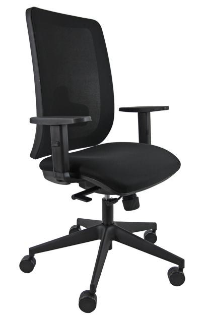 [NVA/NE/EN/N] UNISIT SILLA RETRO 911 GIRATORIA SINCRO TRANSLAP C/RUEDAS REPOSABRAZOS AJUSTABLES TEJIDO NEGRO