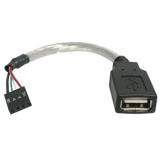 [USBMBADAPT] Cable de 15cm Adaptador Extensor USB 2.0 a IDC 4 pines - Conector a Placa Base - Hembra a Hembra