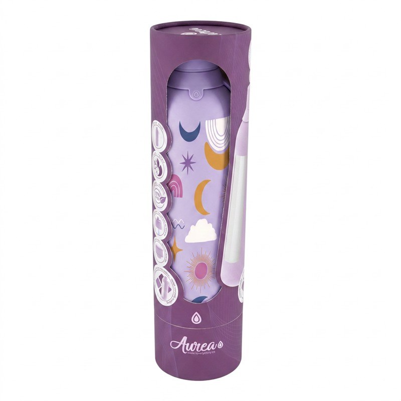 Botella termica interior ceramico 2 tapones 750ml lila boho soul