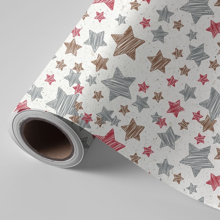 Bobina papel regalo caña azucar estrella 62cmx4kg