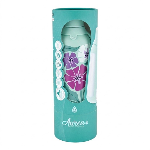 Botella térmica interior ceramico 2 tapones 500ml mint tropic bloom