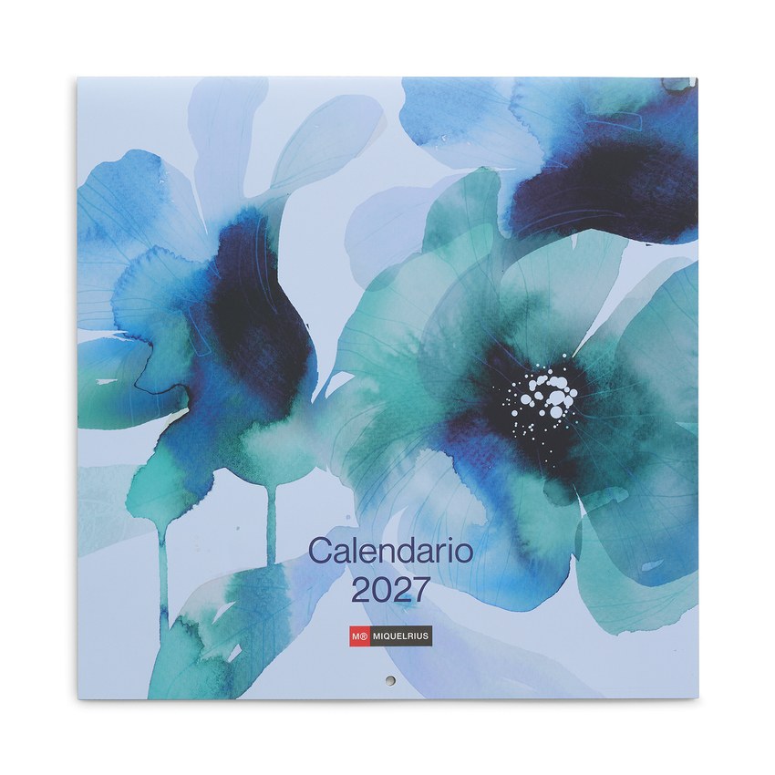 Calendario pared 30x30cm acuarela 2027
