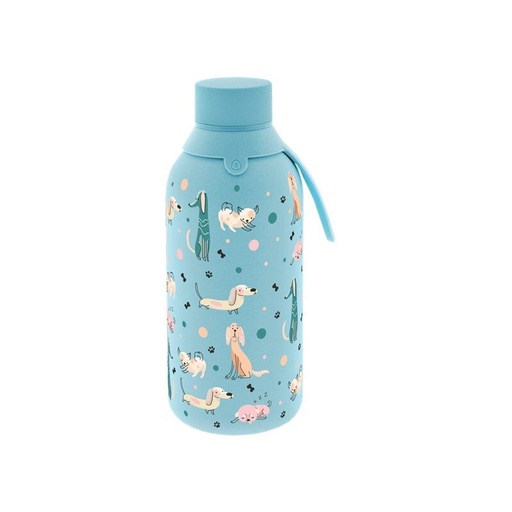 Botella termica interior ceramico 2 tapones 500ml dot &amp;woof emerald