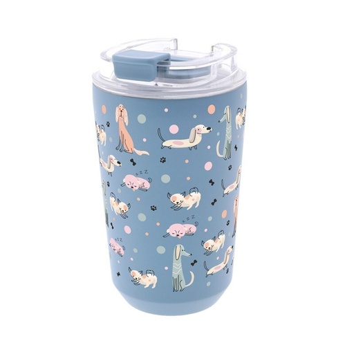 VASO TERMICO INTERIOR CERAMICO 400ML PETROL BLUE DOT &amp;WOOF