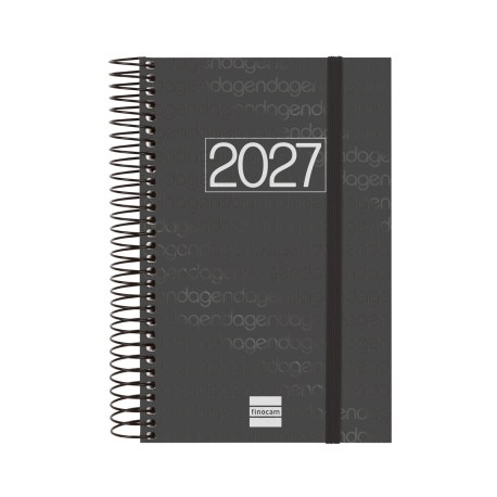AGENDA ANUAL YEAR E5 1 DIA PAGINA 2027 NEGRO