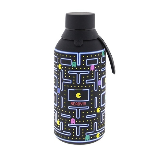 Botella termica interior ceramico 2 tapones 500ml pixel run black