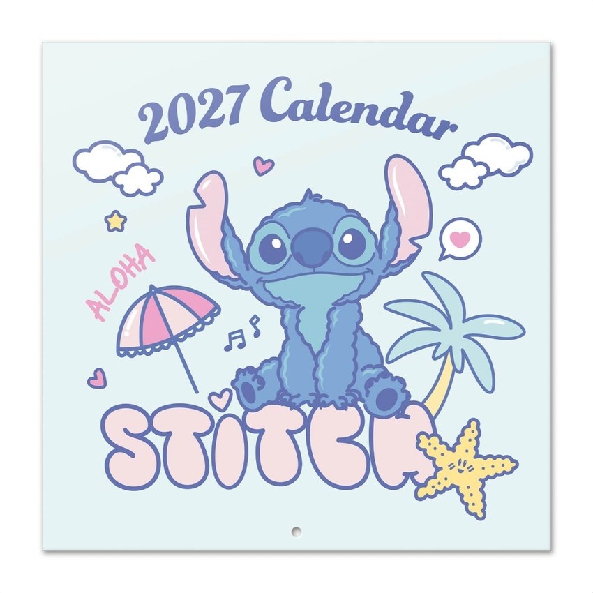 Calendario pared 2027 dinsney stitch 30x30cm