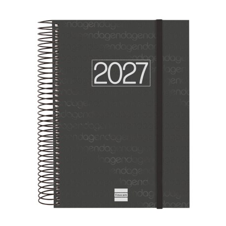AGENDA ANUAL YEAR E10 1 DIA PAGINA 2027 NEGRO
