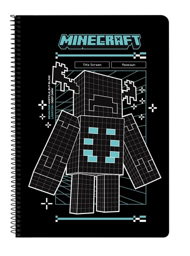CUADERNO FOLIO 80H TAPAS DURAS MINECRAFT SCREEN 21,5x31x1cm