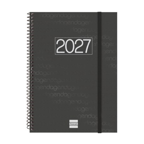 AGENDA ANUAL YEAR E10 SEMANA VISTA HORIZONTAL 2027 NEGRO