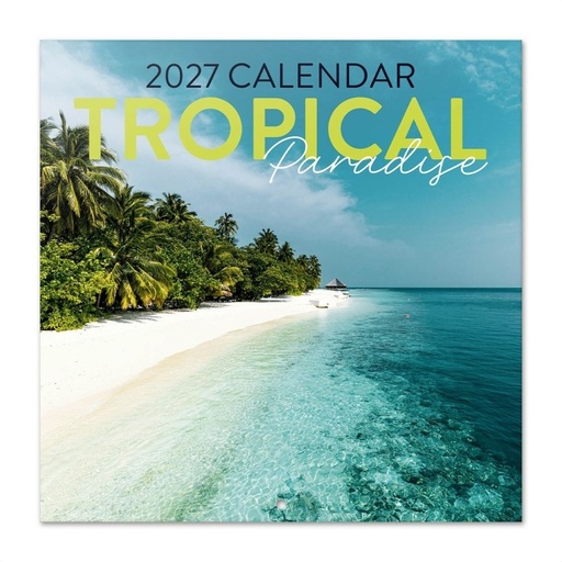 Calendario pared 2027 paraiso tropical 30x30cm