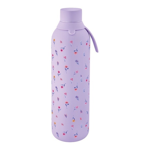 Botella termica interior ceramico 2 tapones 750ml lila little bloom