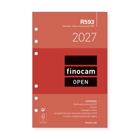 RECAMBIO R593 ANUAL 500 SEMANA VISTA HORIZONTAL 2027