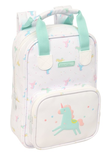 MOCHILA INFANTIL CON ASAS SAFTA PREESCOLAR UNICORNIO 20x28x8cm