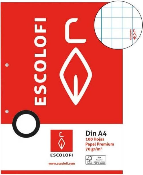 recambio a4 2 taladros 100h 70g cuadricula 6x6