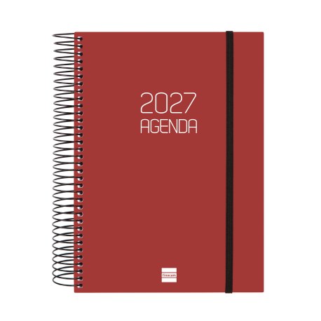 AGENDA ANUAL OPAQUE E10 1 DIA PAGINA 2027 BURDEOS