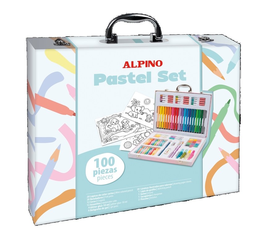 Maletín artistico 105 piezas alpino