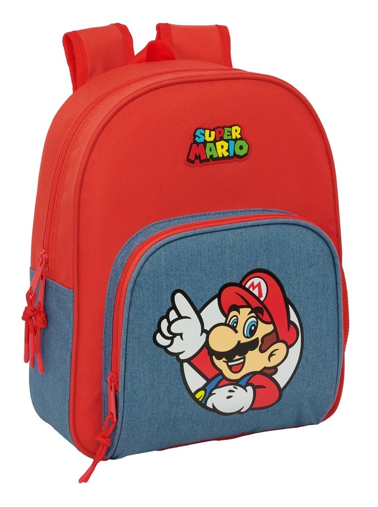 MOCHILA INFANTIL ADAPTABLE A CARRO SUPER MARIO 28x34x10cm