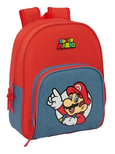 MOCHILA INFANTIL ADAPTABLE A CARRO SUPER MARIO 28x34x10cm