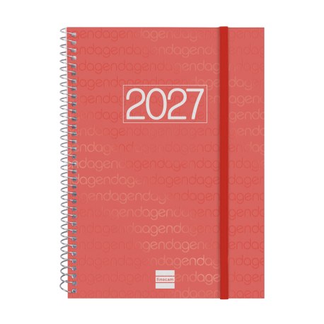 AGENDA ANUAL YEAR E10 SEMANA VISTA VERTICAL 2027 ROJO