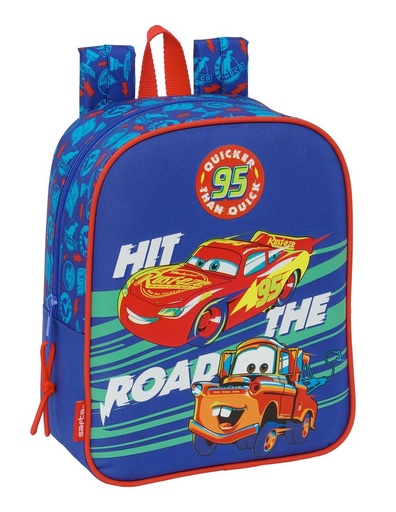 MOCHILA GUARDERIA ADAPTABLE CARRO CARS 22x27x10cm