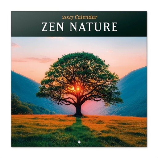 Calendario pared 2027 naturaleza zen 30x30cm
