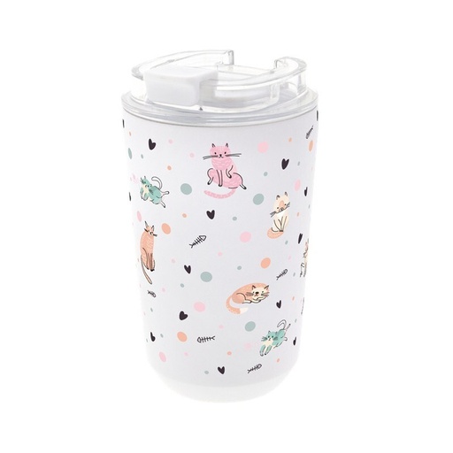 VASO TERMICO INTERIOR CERAMICO 400ML ICE DOT &amp;MEOW