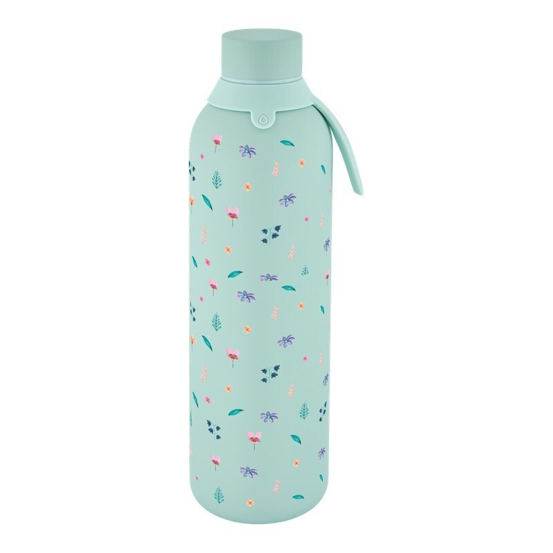 Botella termica interior ceramico 2 tapones 750ml mint little bloom