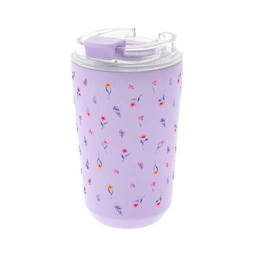 VASO TERMICO INTERIOR CERAMICO 400ML LILA LITTLE BLOOM