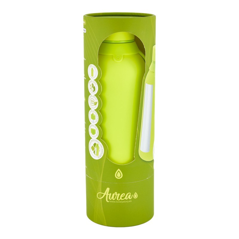 Botella lisa interior ceramico con 2 tapones 500ml pistacho