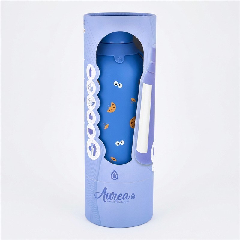 Botella termica interior ceramico 2 tapones 500ml azul profundo cookie beast