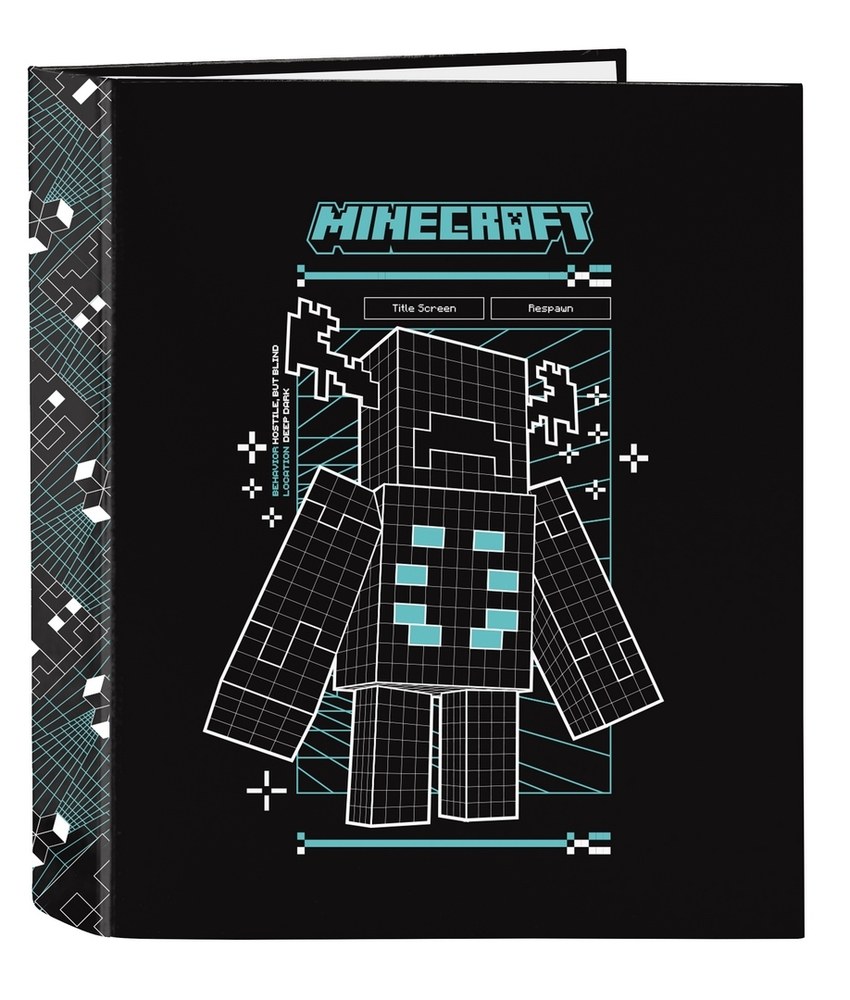 CARPETA FOLIO 4 ANILLAS 35MM LOMO ANCHO MINECRAFT SCREEN 27x33x6cm
