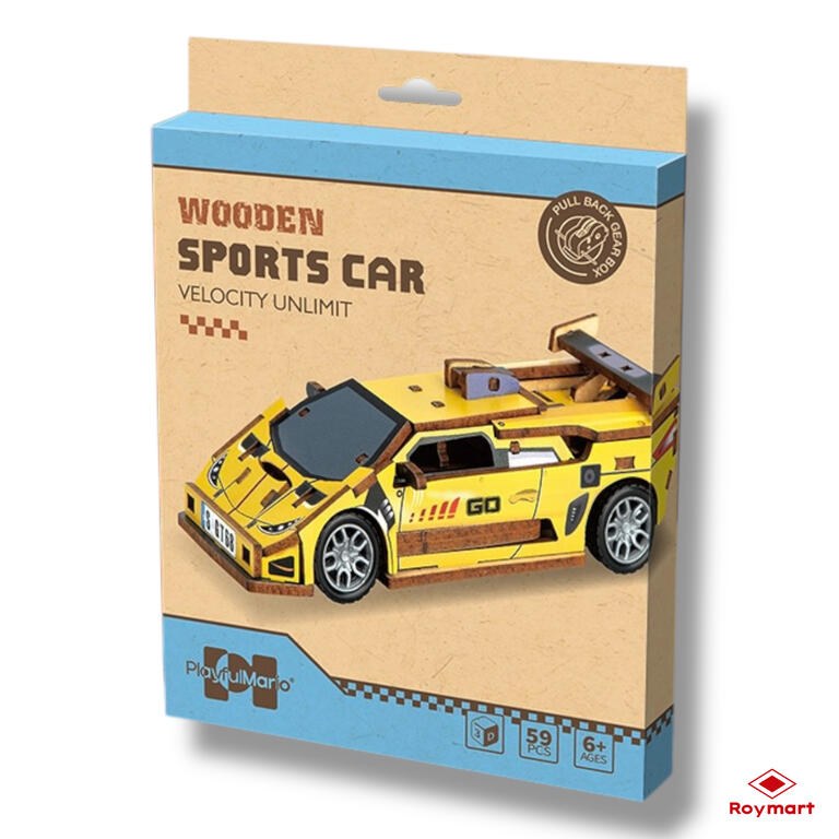 Puzzle madera 59 piezas coche de carreras
