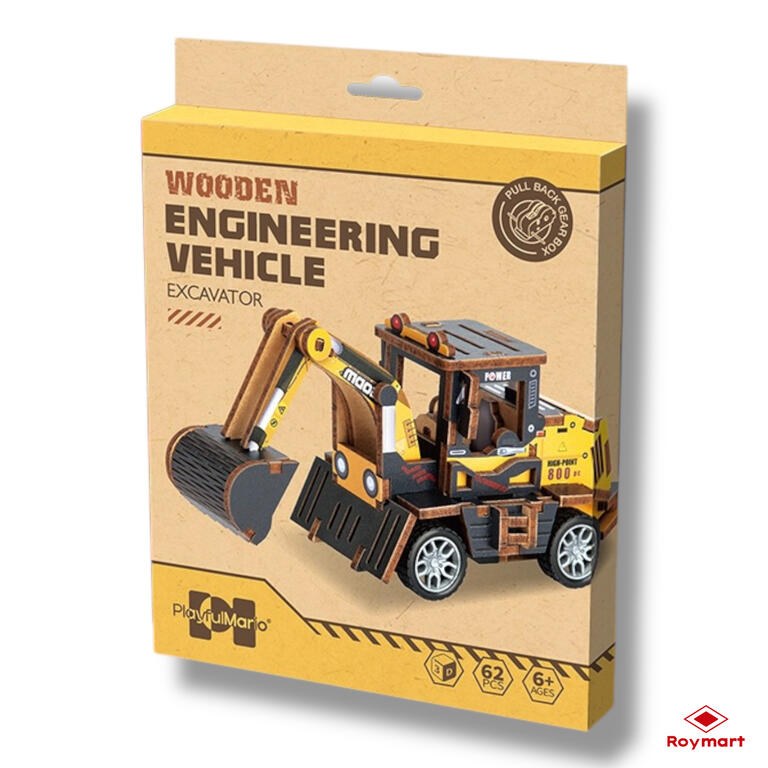 Puzzle madera 62 piezas excavadora