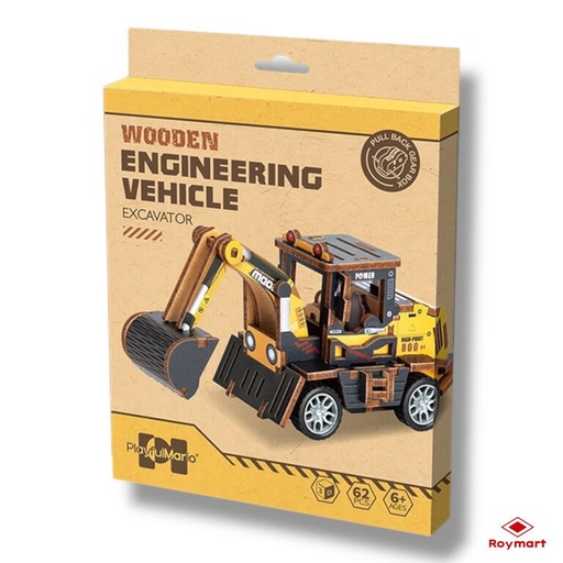 Puzzle madera 62 piezas excavadora