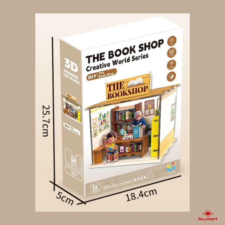 Puzzle 3d mega bookshop con luz 54 piezas