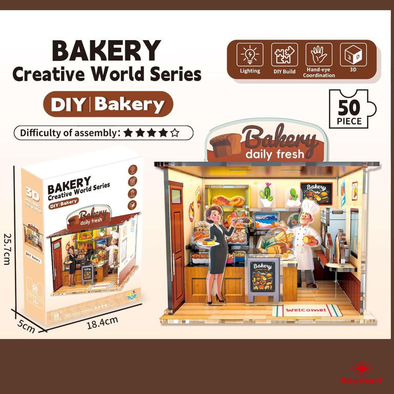 Puzzle 3d bakery con luz 50 piezas
